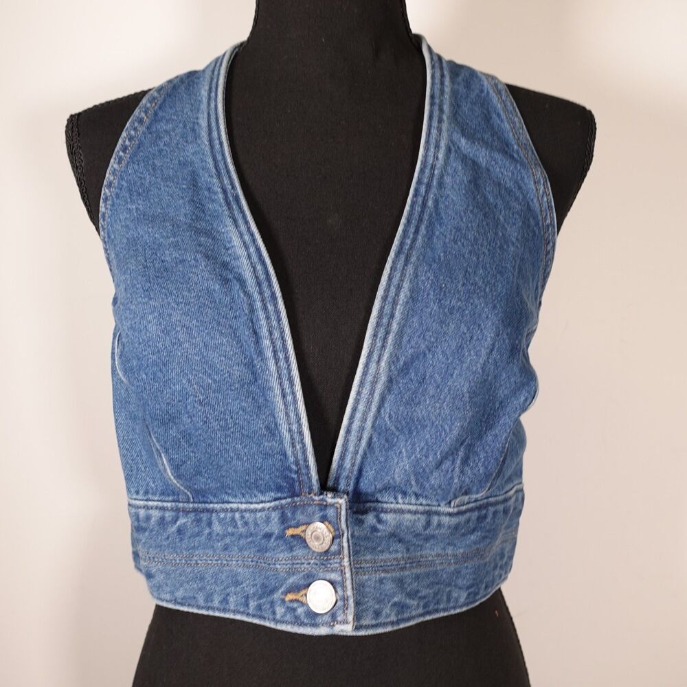 Levi's Women's Daisy Denim Halter Top A48750000 Size Medium Retail $79.50 NWT